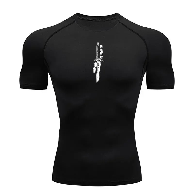 T-shirt Compression Jujutsu Kaisen Arme énergie Oculte