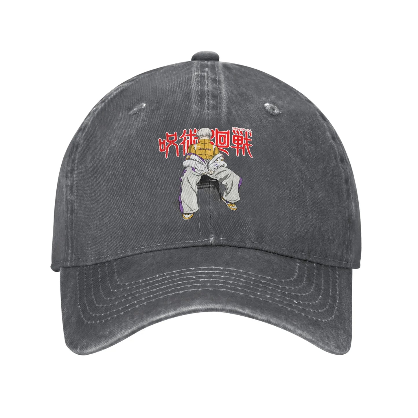 Casquette gris foncé Premium, coutures de calotte et broderie Toge Inumaki
