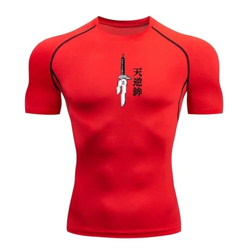 T-shirt Compression Jujutsu Kaisen Arme énergie Oculte