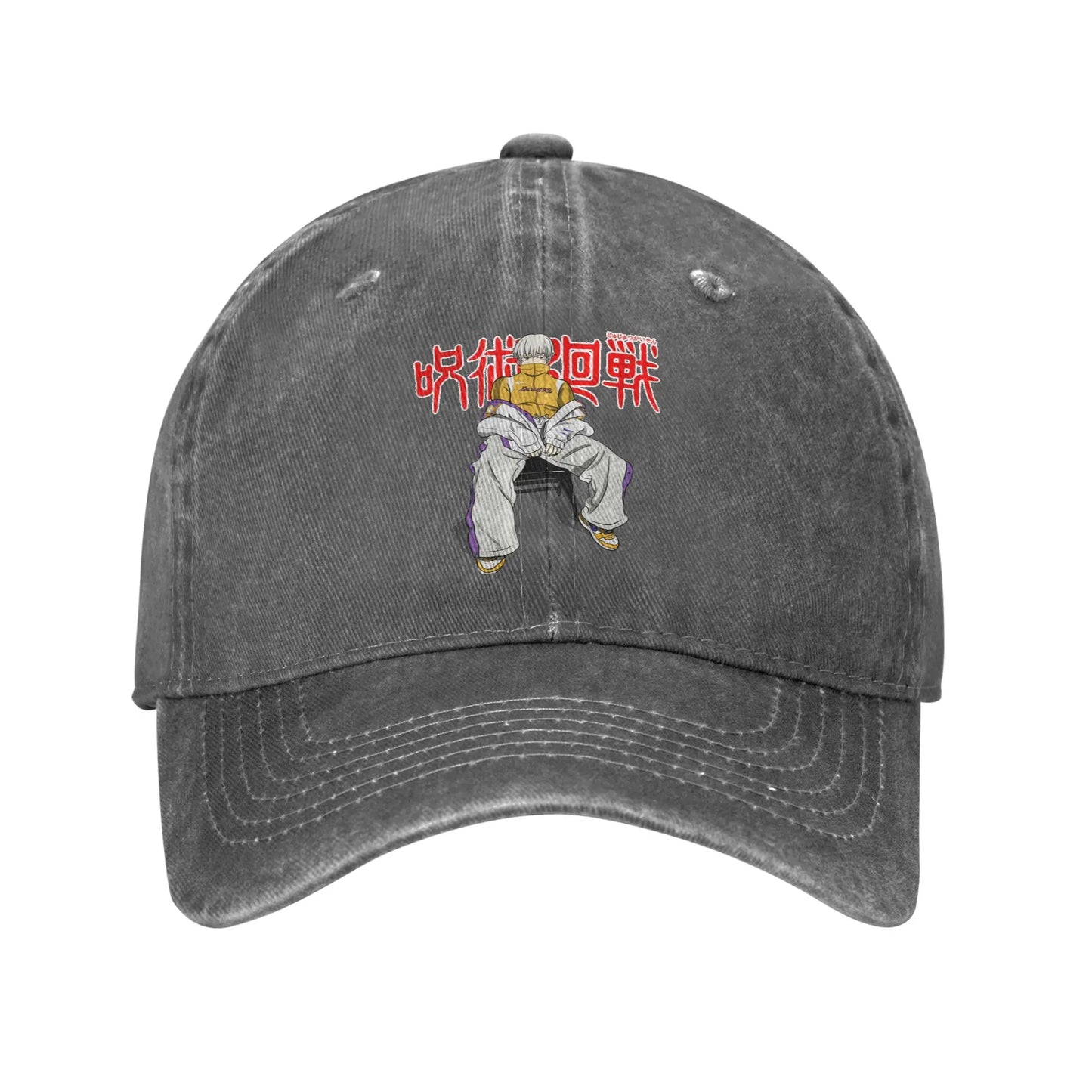 Casquette gris foncé avec broderie Toge Inumaki Premium sur le devant