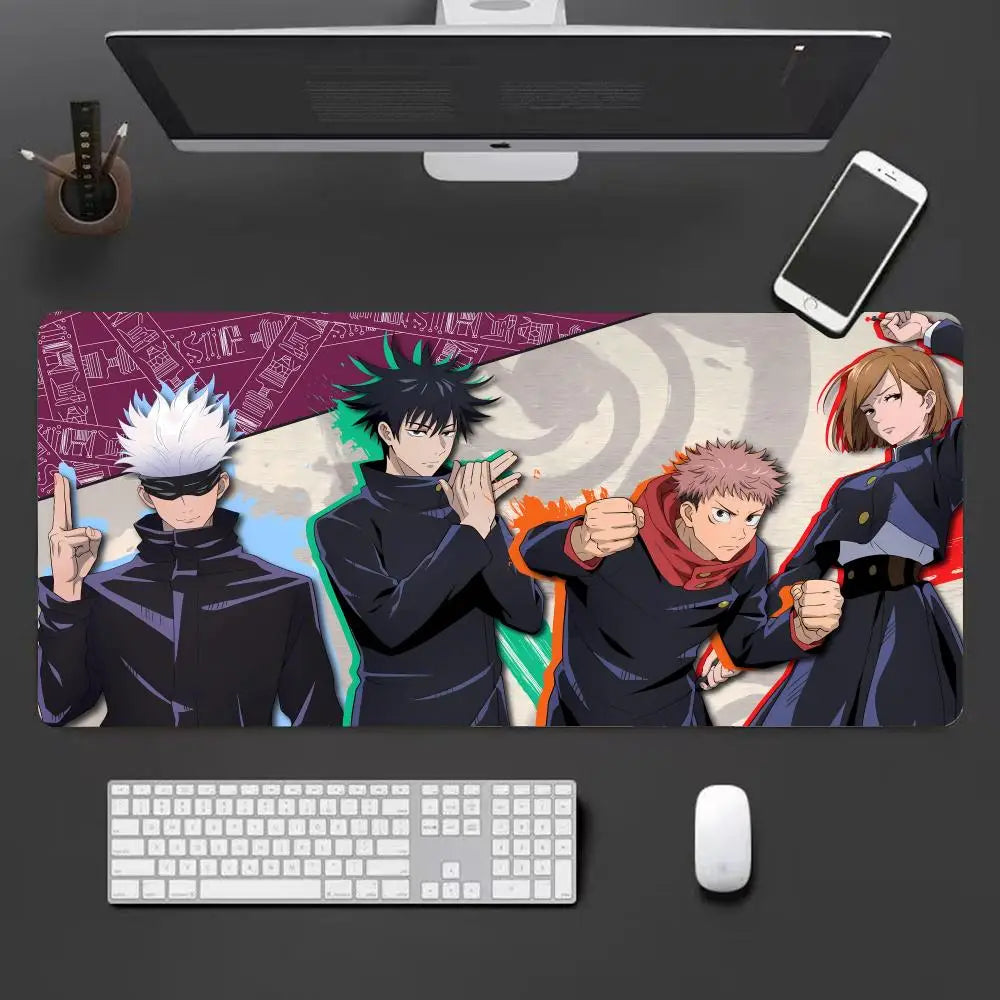 Tapis de souris rectangulaire avec visuels anime et halo Gojo Clan Aura