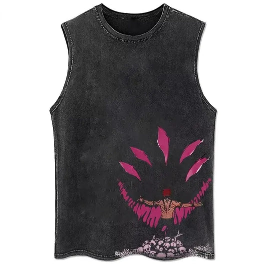 Débardeur Jujutsu Kaisen Vintage Rouge Sukuna Démon