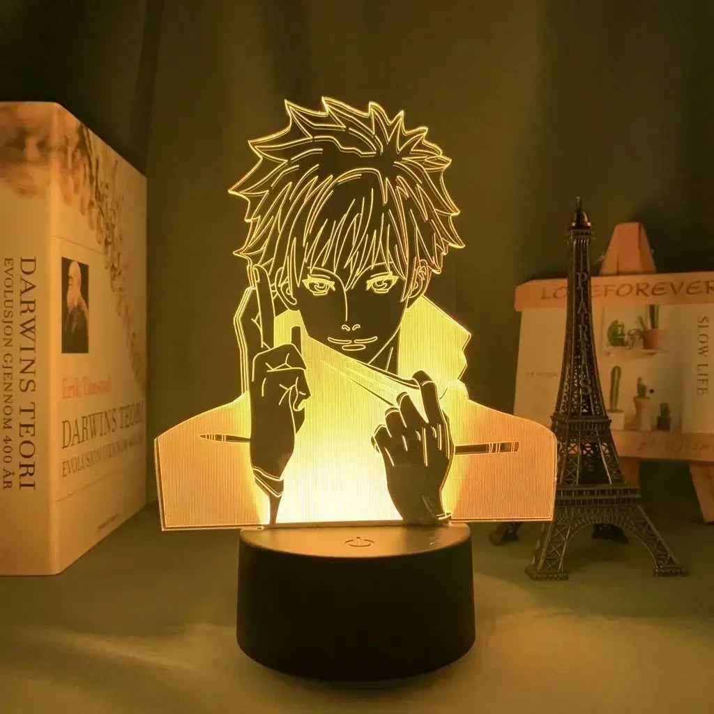 Lampe LED sur socle noir, motif lumineux de Gojo Extension Infinie en plexiglas