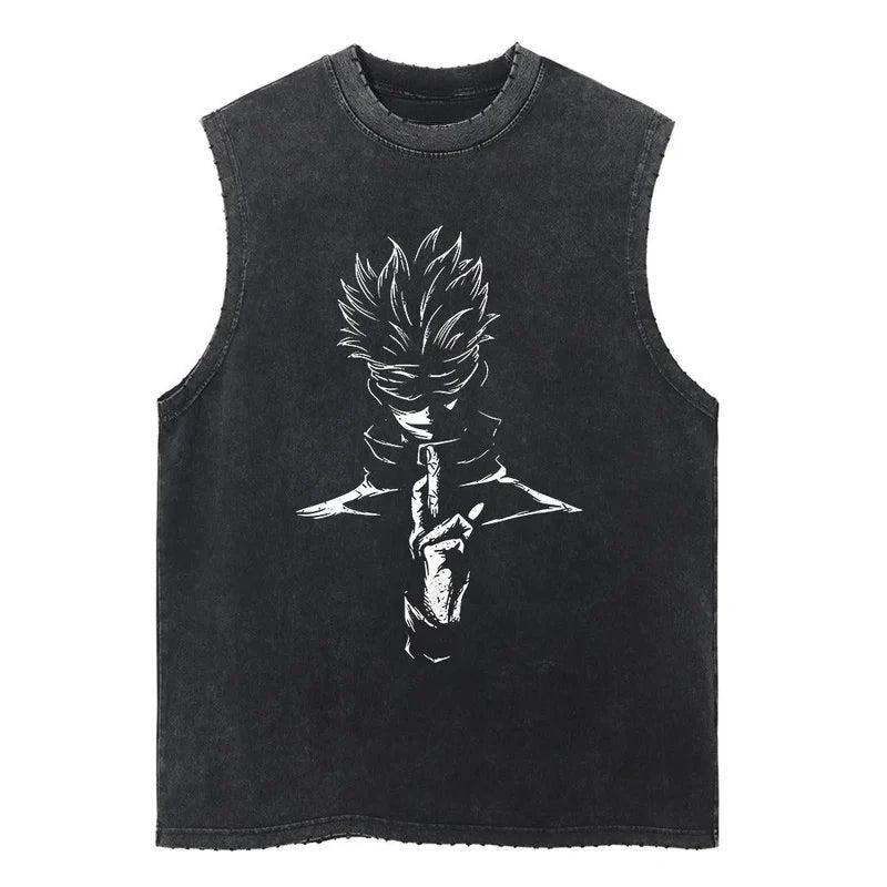 Débardeur Jujutsu Kaisen Vintage Gojo Ryoiki tenkai