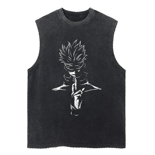 Débardeur Jujutsu Kaisen Vintage Gojo Ryoiki tenkai