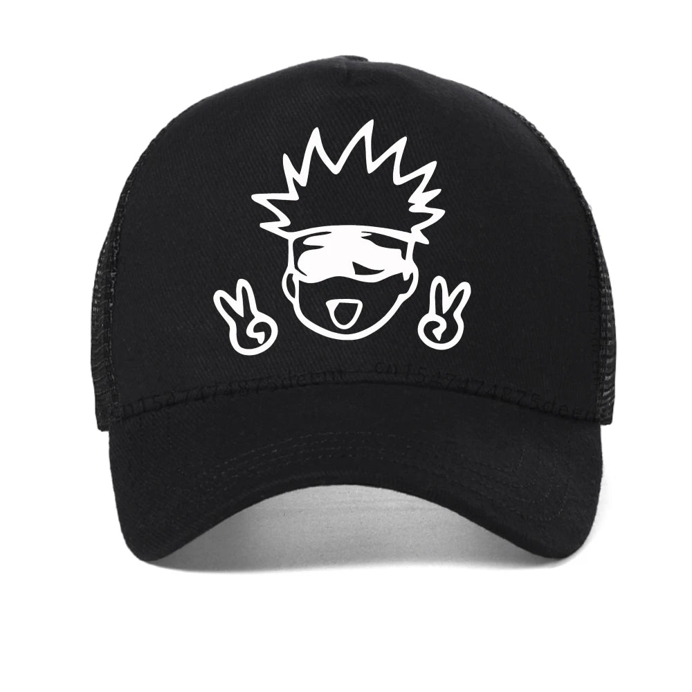 Casquette noire style vintage, logo Gojo blanc brodé sur la face avant.