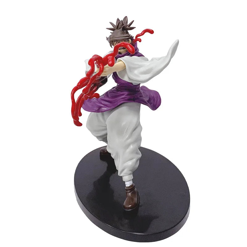 Figurine Choso, profil, tenue blanche et violet, tendrils rouges autour, socle noir.