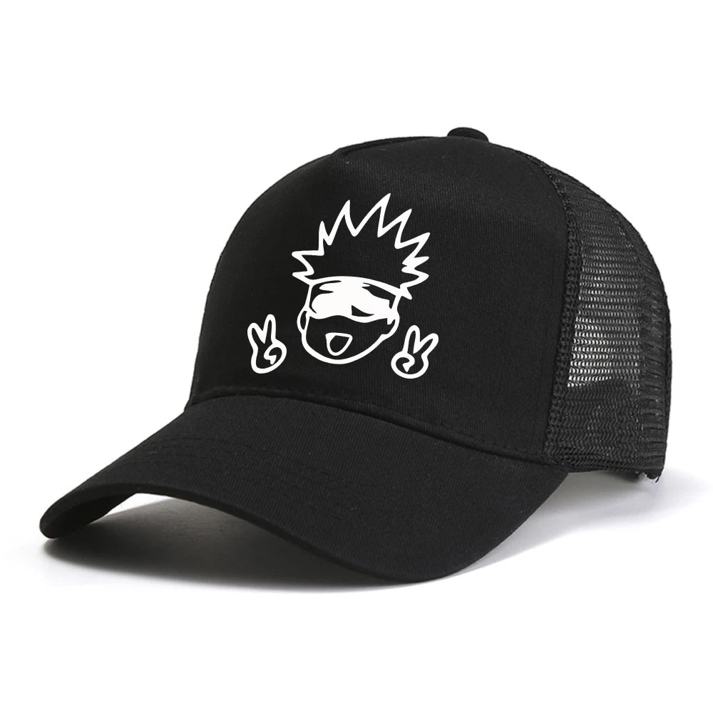 Casquette mesh noire, logo Gojo blanc sur le devant.