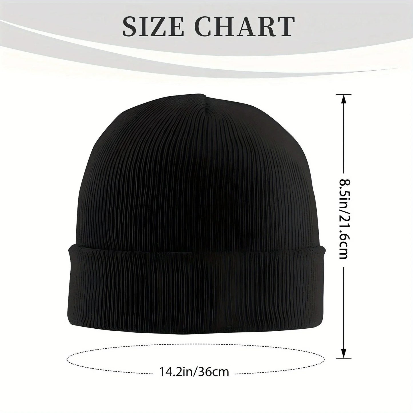 Bonnet noir Ryomen Sukuna, guide des tailles: 21,6 cm de haut et 36 cm de largeur