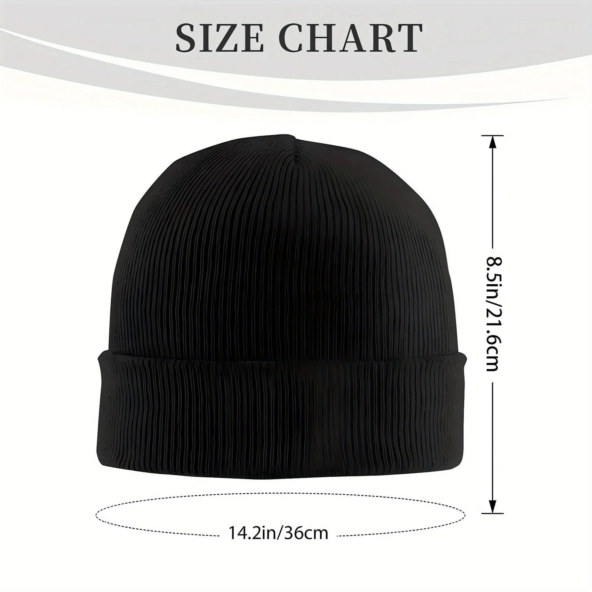 Bonnet noir Ryomen Sukuna, guide des tailles: 21,6 cm de haut et 36 cm de largeur