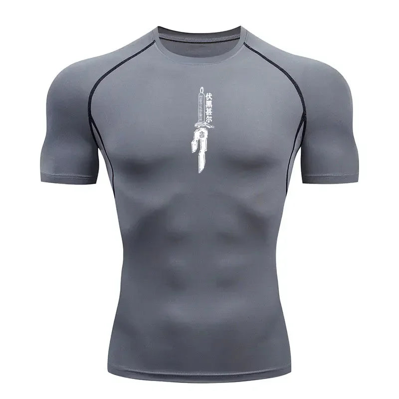 T-shirt Compression Jujutsu Kaisen Arme énergie Oculte
