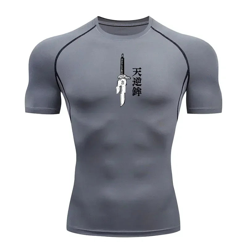T-shirt Compression Jujutsu Kaisen Arme énergie Oculte